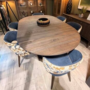 1.4m Round Extending Dining Table & 6 Chairs