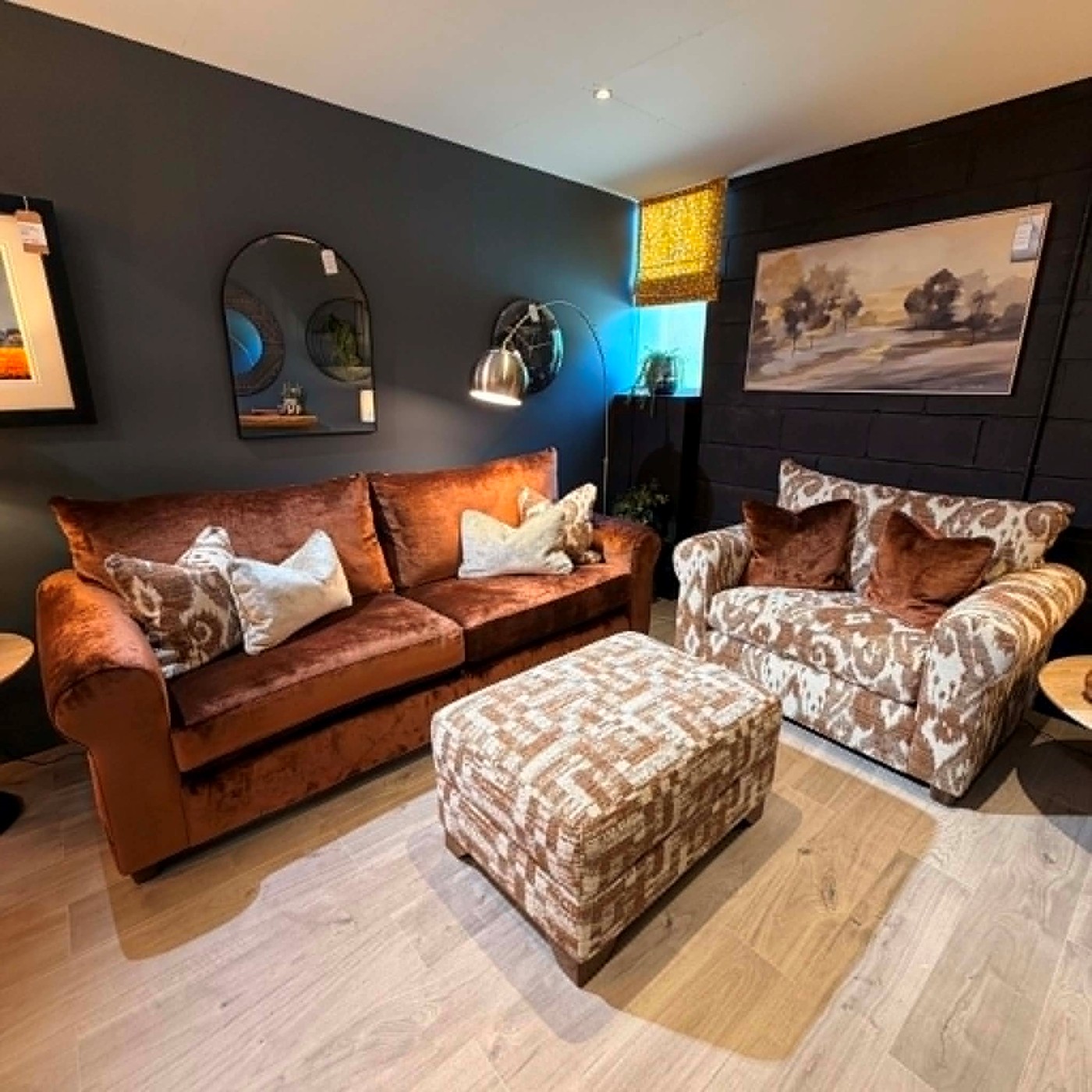 4 Seater Sofa, Cuddler and Storage Stool