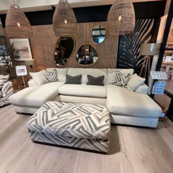 U shape Sofa and Loafer Stool