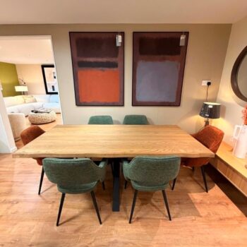 200cm Live Edge Natural Oak Dining Table