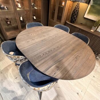 Solid Ash 1.4 Round Dining Table w/ 2 Extending Leaves
