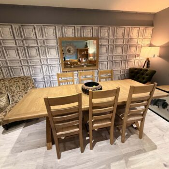 Cross Leg Extending Dining Table and 6 Chairs